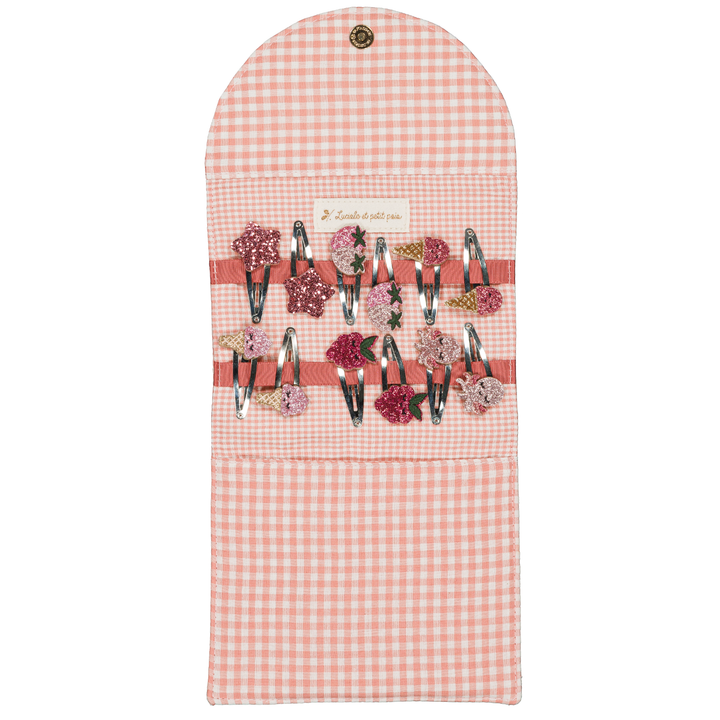 Luciole et Petit Pois Barrette Holder Pouch - Cherry