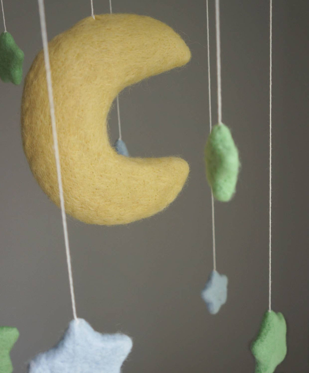 Gamcha Big Moon with Stars Mobile - Mint/Blue