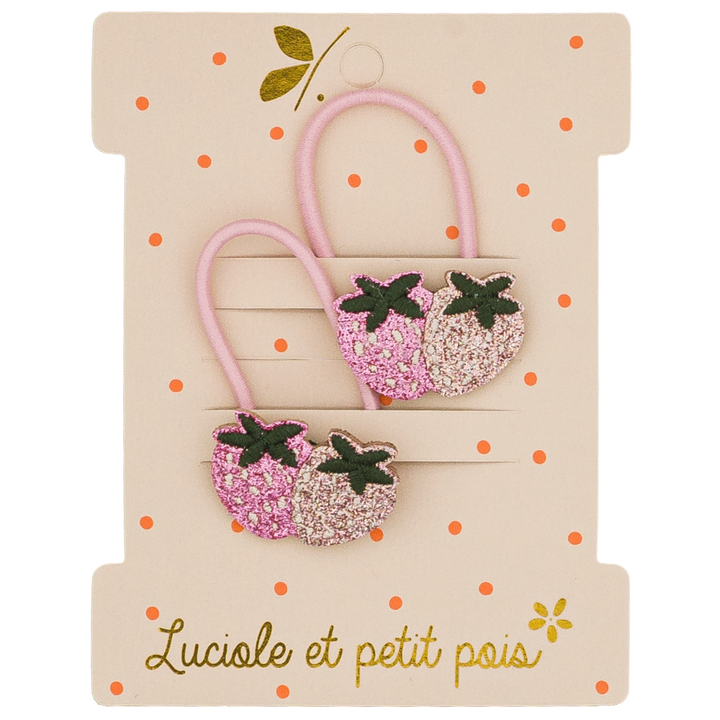 Luciole et Petit Pois Strawbie The Strawberries Mini Elastics - Pair