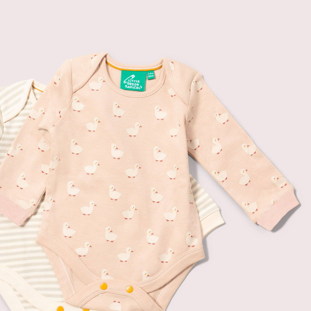 Little Green Radicals Puddle Ducks Baby Bodysuit - 2 Pack