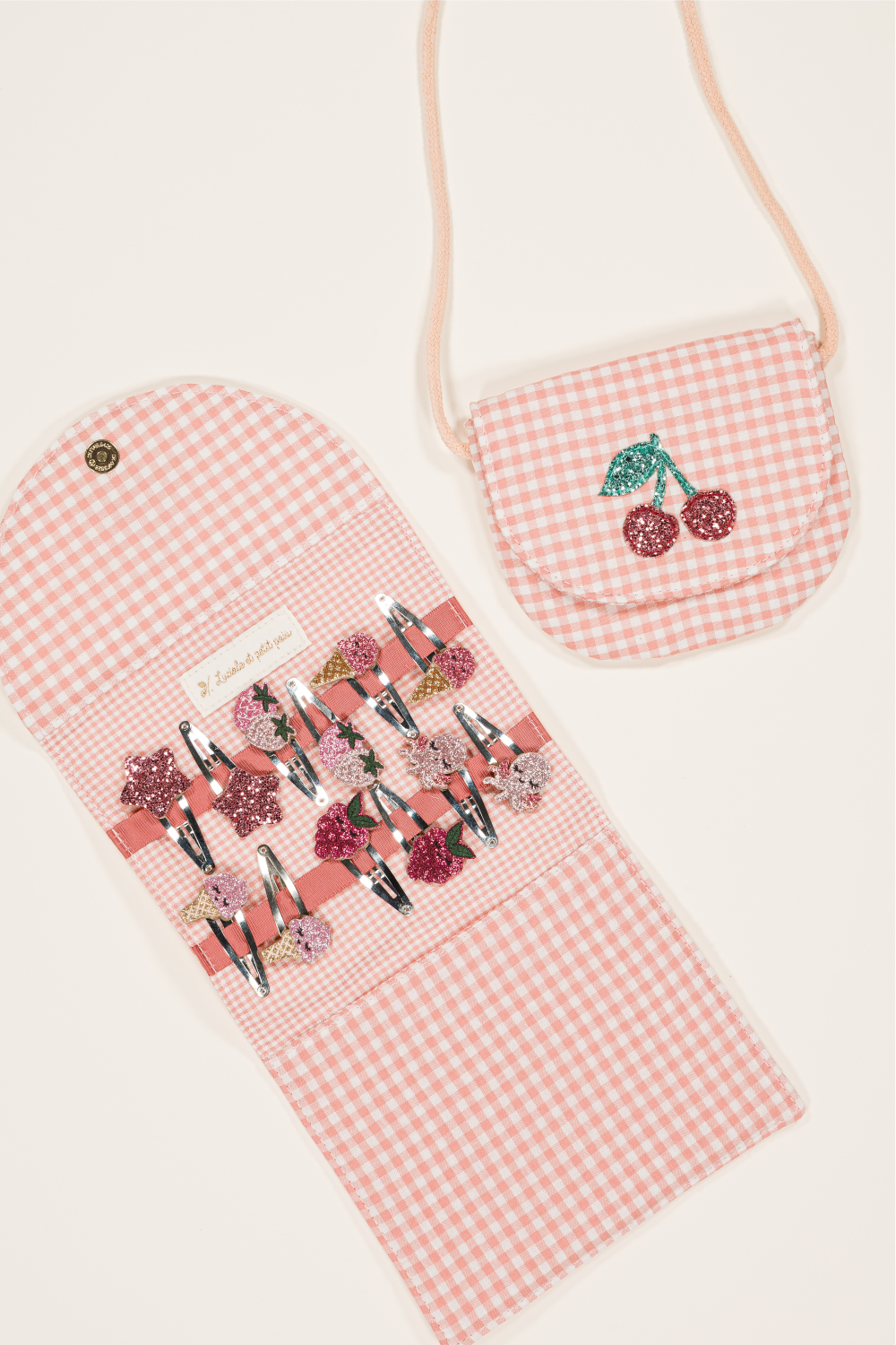 Luciole et Petit Pois Gingham Handbag - Cherry