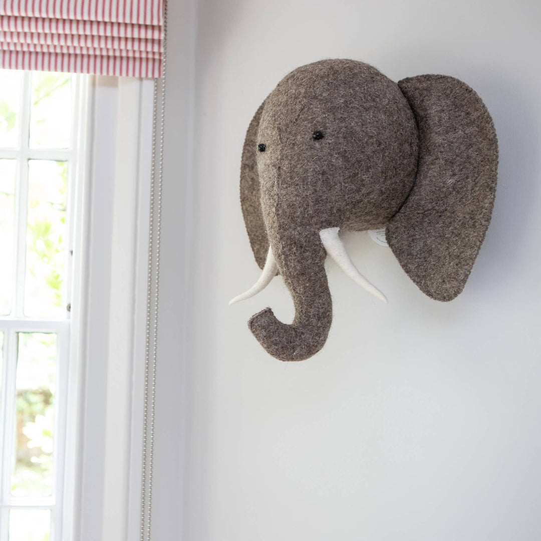 Fiona Walker England Medium Elephant Head - Grey