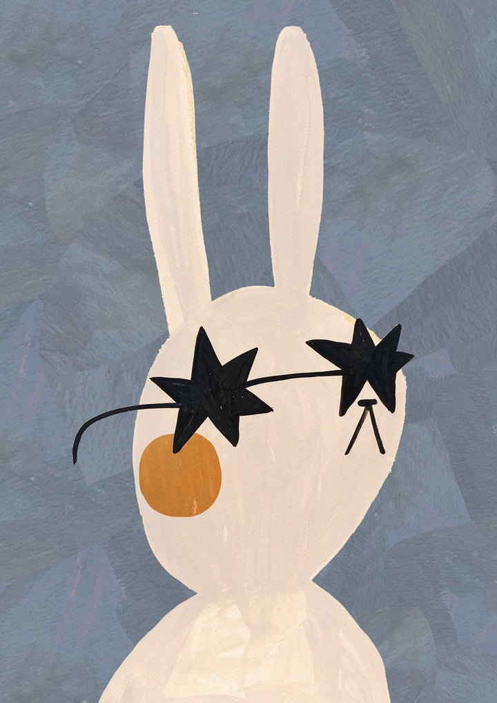 Yaya Studio Mr Rabbit A3 Print - Blue