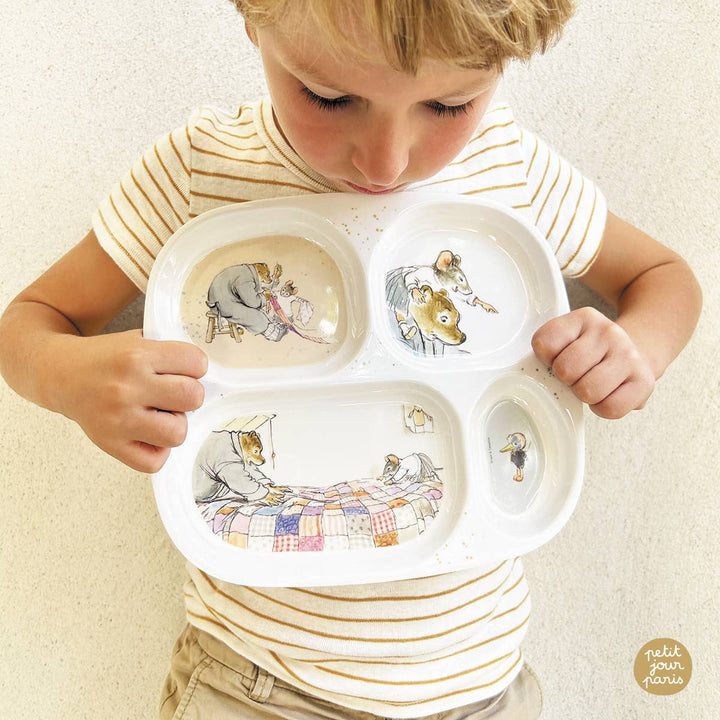 Petit Jour Paris Ernest & Célestine 4-Compartment Serving Tray - Grey Multi