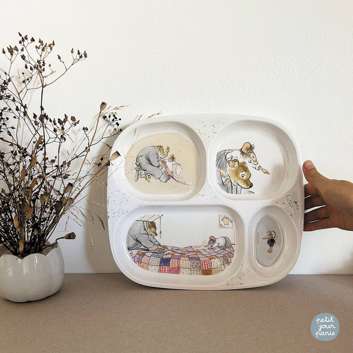 Petit Jour Paris Ernest & Célestine 4-Compartment Serving Tray - Grey Multi