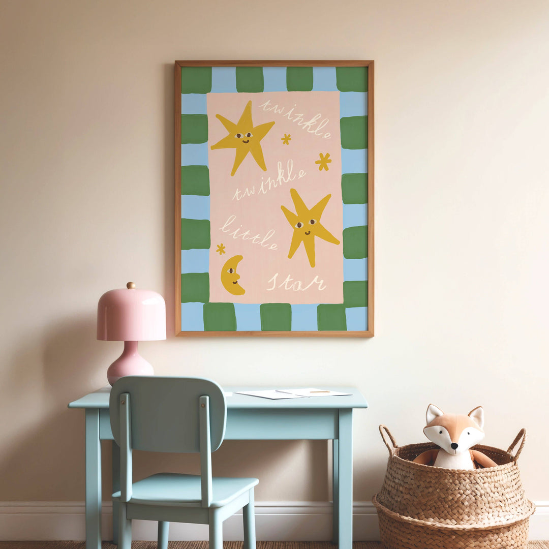 Lune Club Twinkle Little Star Print Blue - A3