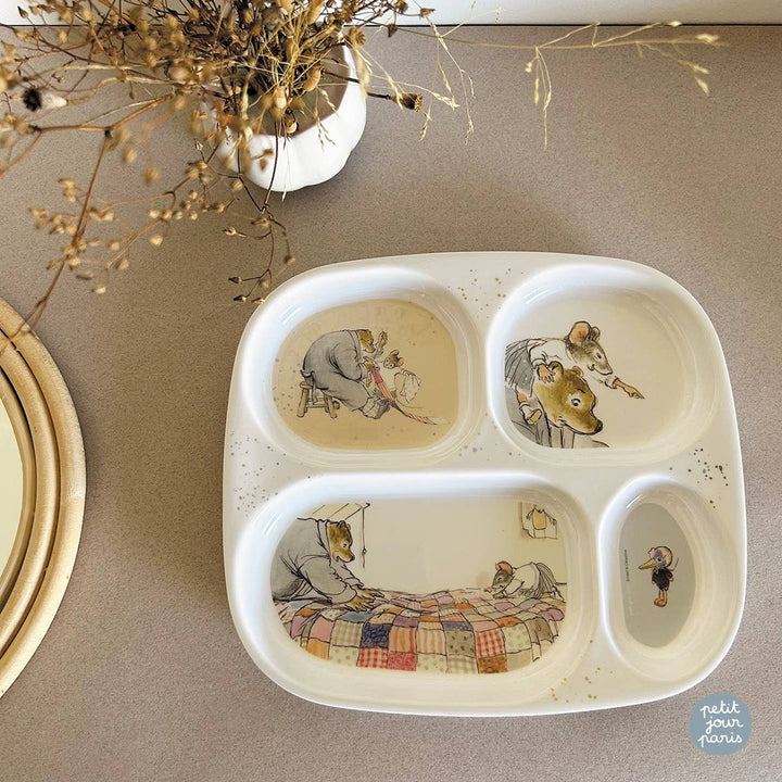 Petit Jour Paris Ernest & Célestine 4-Compartment Serving Tray - Grey Multi