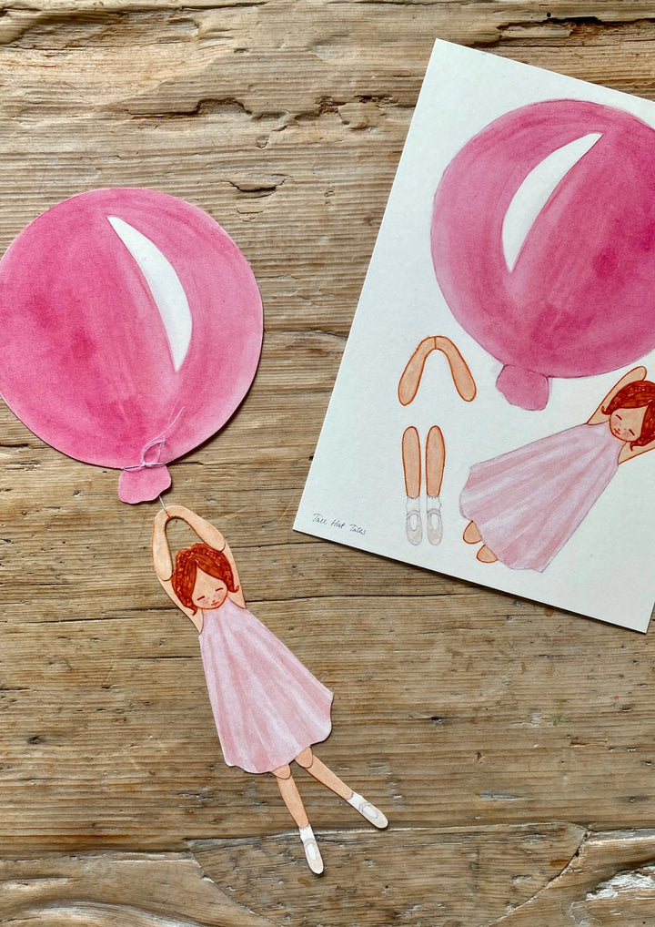 Tall Hat Tales Girl Balloon - Pink