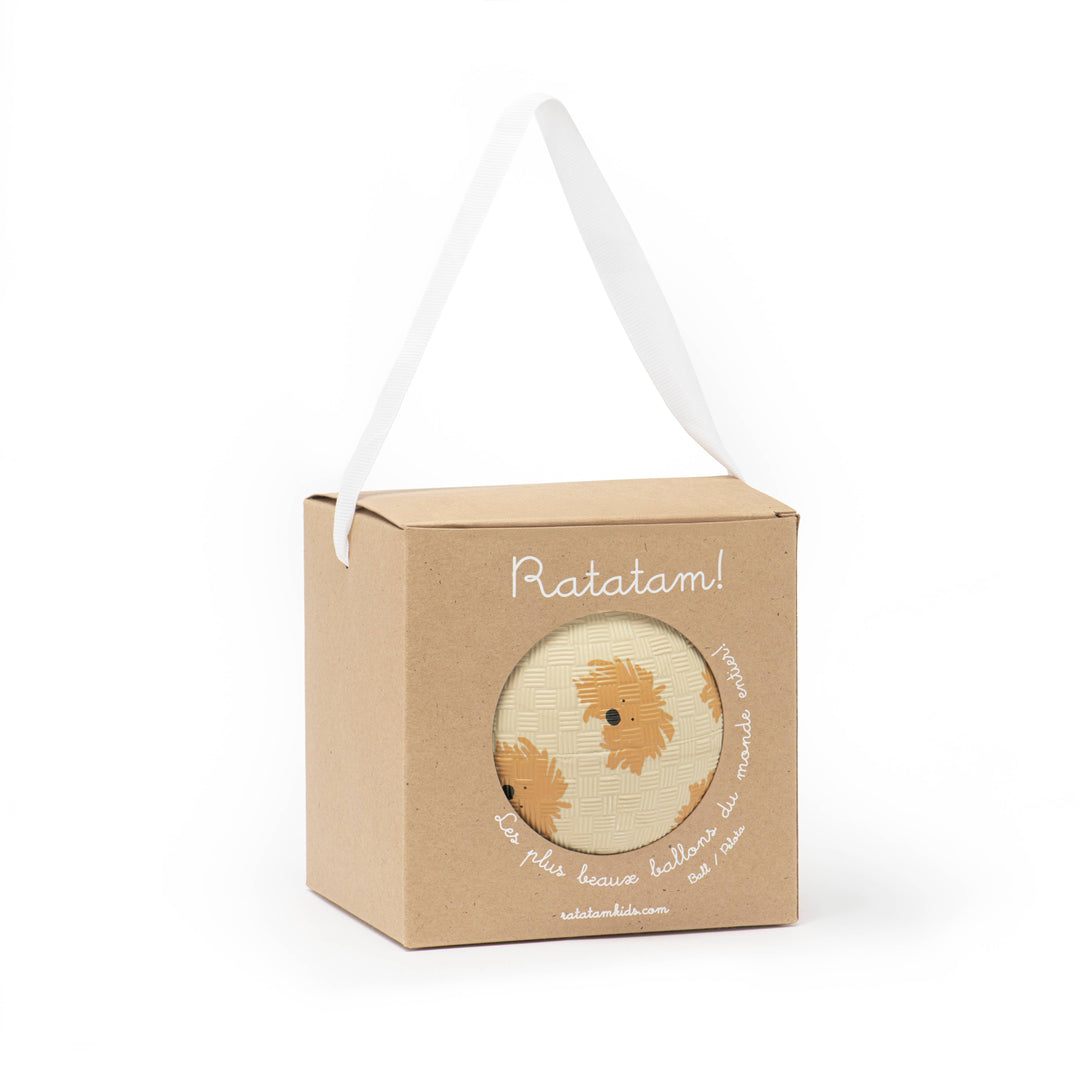 Ratatam! Small Doggy Mr Moustache Balloon Ball 12 cm - Yellow / Pre Order