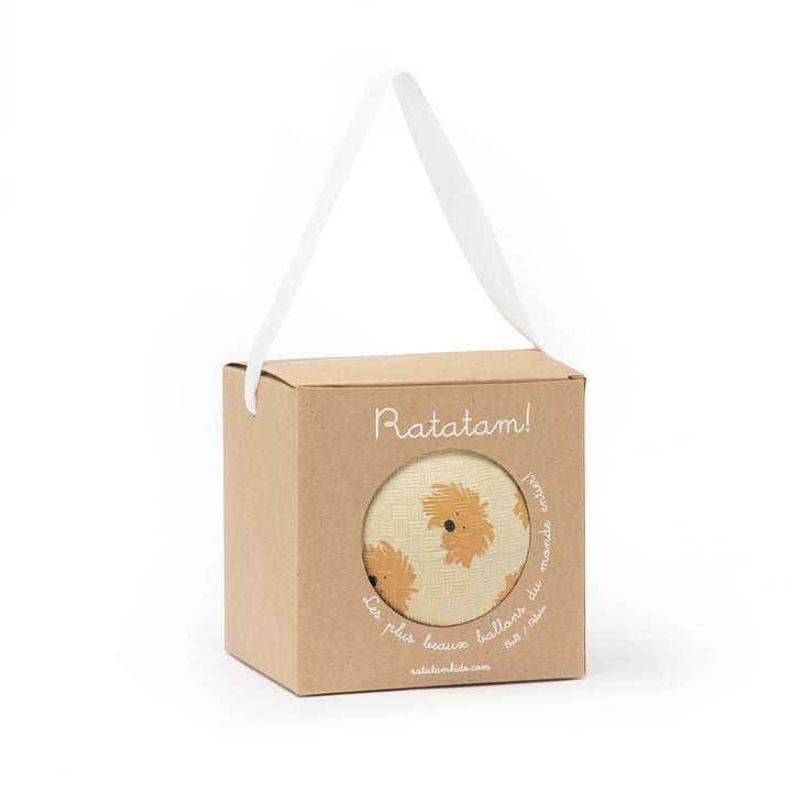 Ratatam! Small Doggy Mr Moustache Balloon Ball 12 cm - Yellow / Pre Order