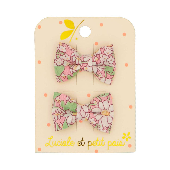 Luciole et Petit Pois Mini Butterfly Hair Clips - Liberty Alice Peach