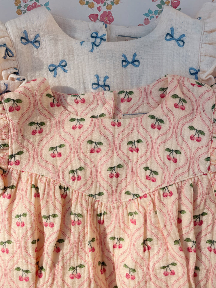 Konges Sløjd Coco Romper GOTS - Bow Bleu