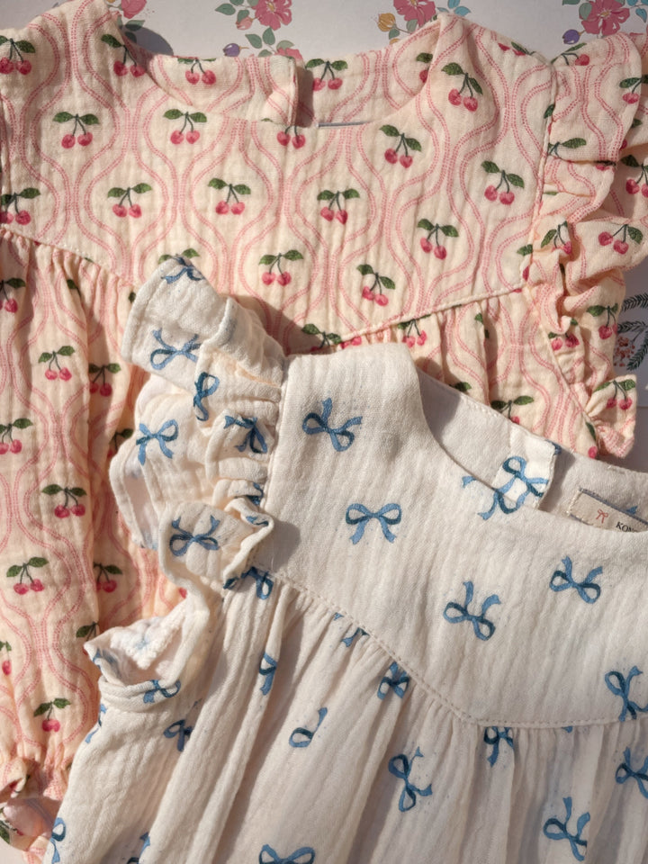 Konges Sløjd Coco Romper GOTS - Bow Bleu