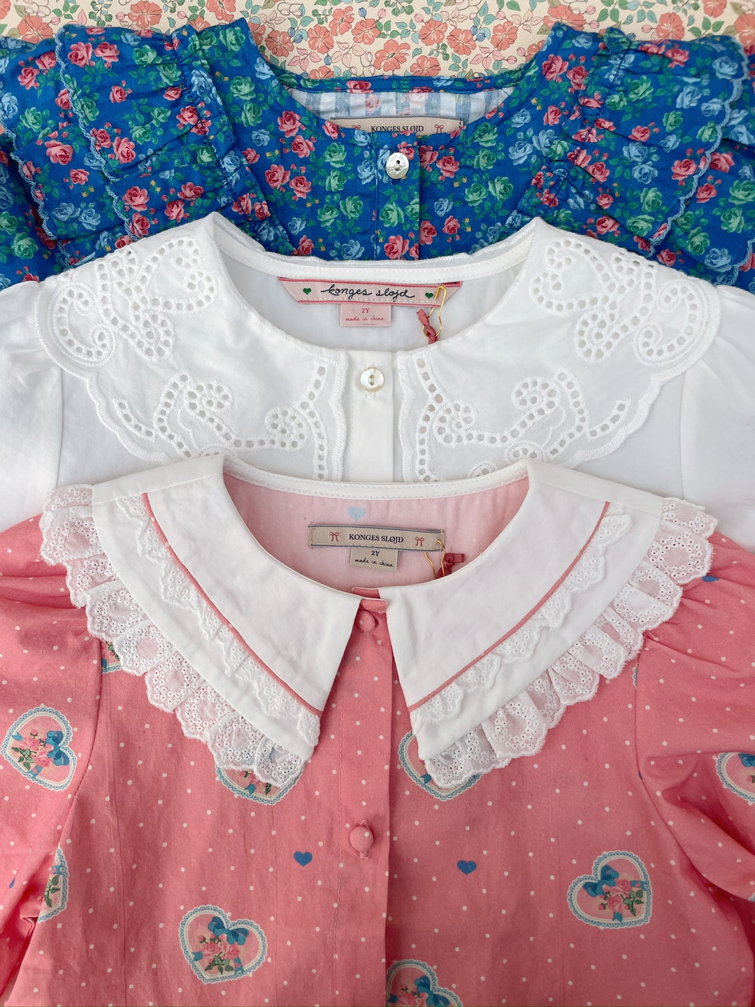 Konges Sløjd Coeur Collar Shirt GOTS - Cher Coeur Rose