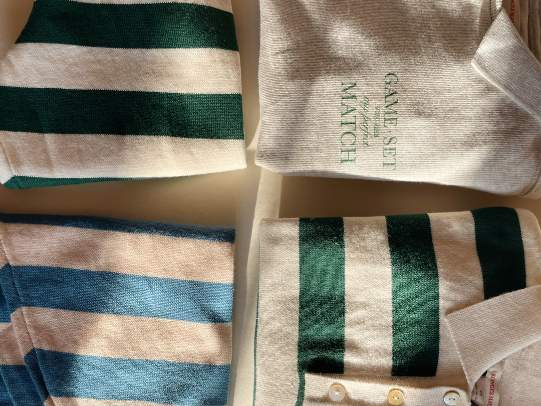 Konges Sløjd Manis Knit Polo - Pine Grove Stripe