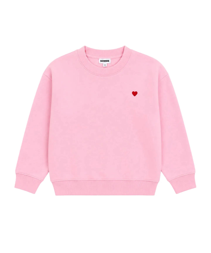 Sonnie Heart Crewneck - Baby Pink