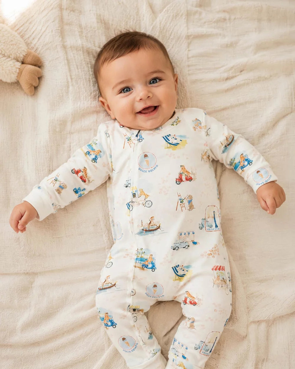 Bébé by Minihaha Organic Long Sleeved Zipsuit - Alexi Print