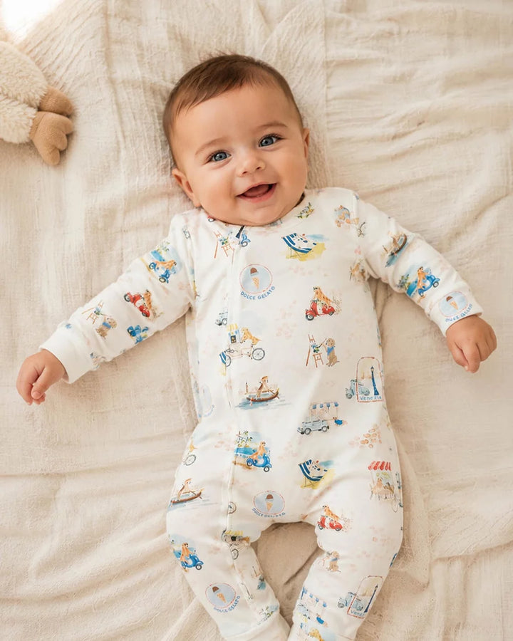 Bébé by Minihaha Organic Long Sleeved Zipsuit - Alexi Print