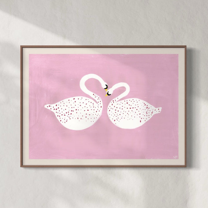 Nancy McKie Pink Swan Print - A3