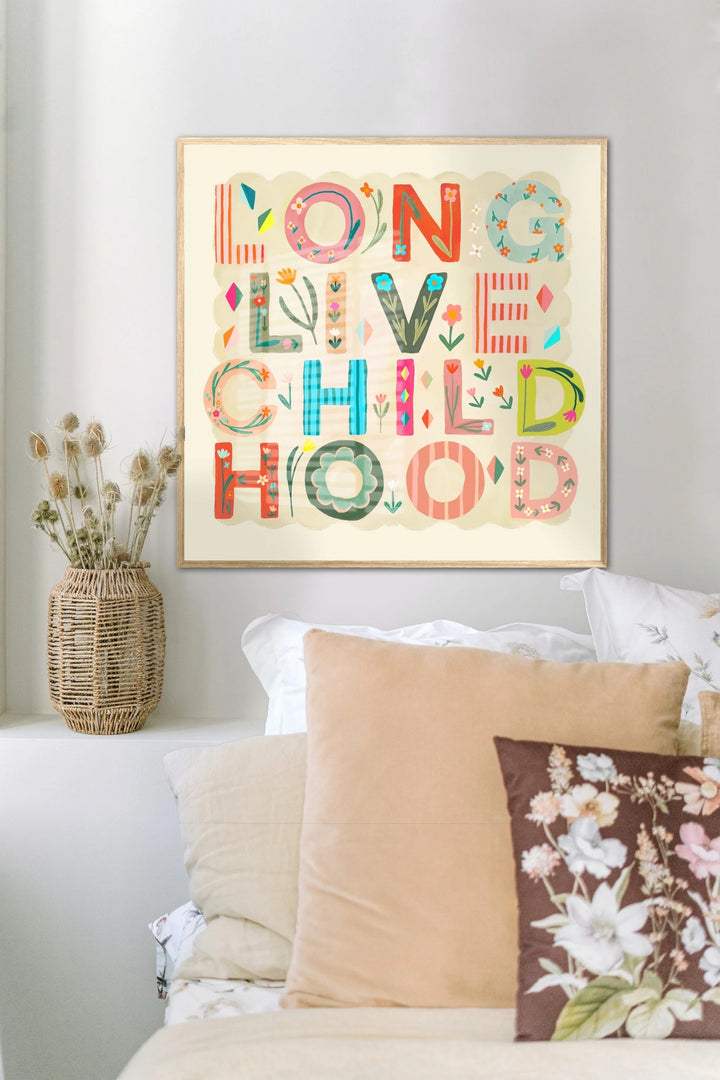 Kate Fox Design Childhood Print - 16" x 16"