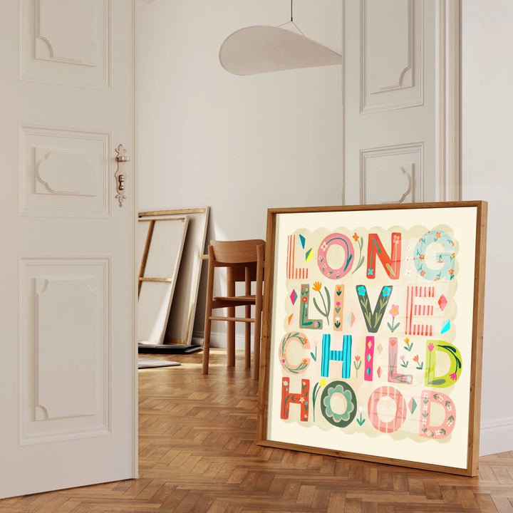 Kate Fox Design Childhood Print - 16" x 16"