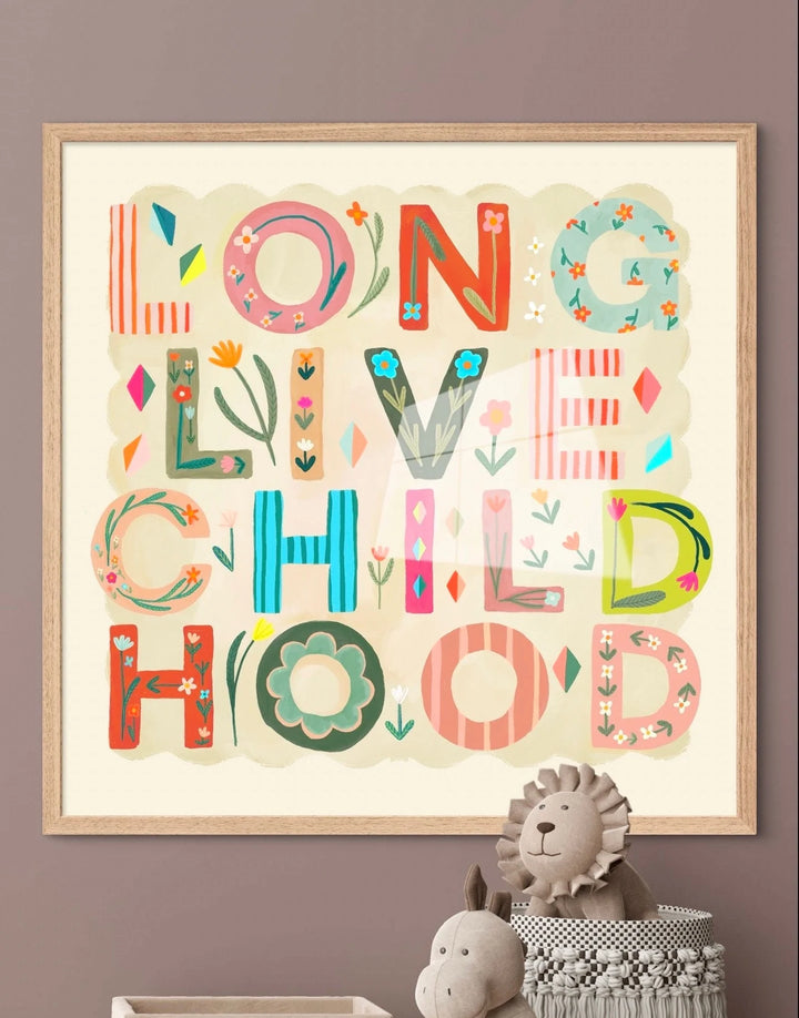 Kate Fox Design Childhood Print - 16" x 16"