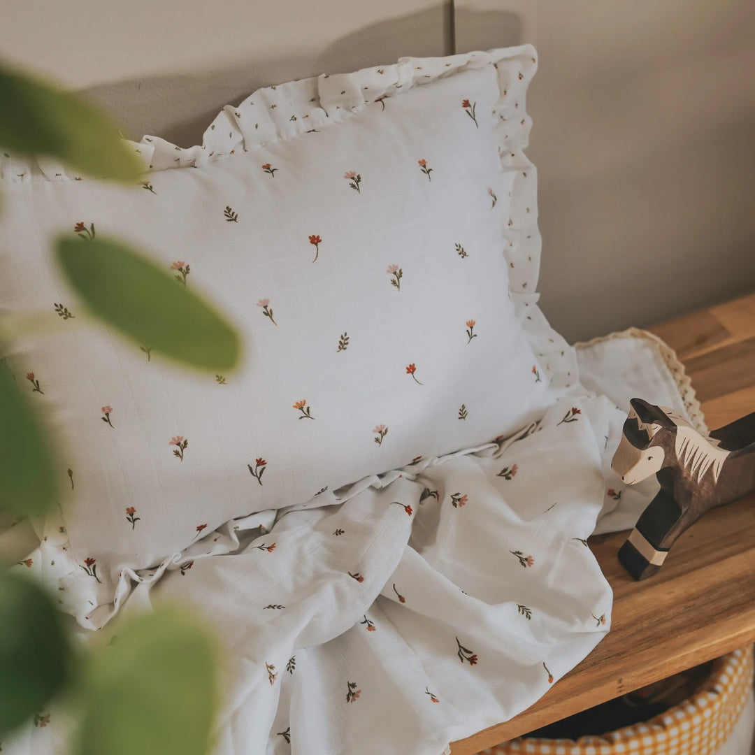 Fledge and Thread Throw Cushion - Cream Floral