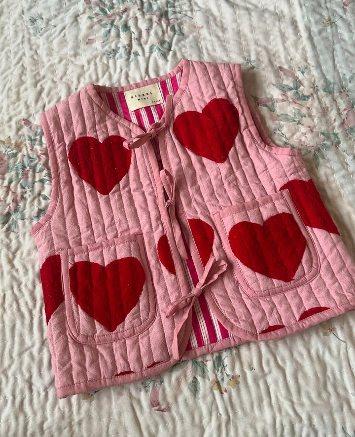 SISSEL EDELBO MINI Honey Mini Vest - Red Hearts