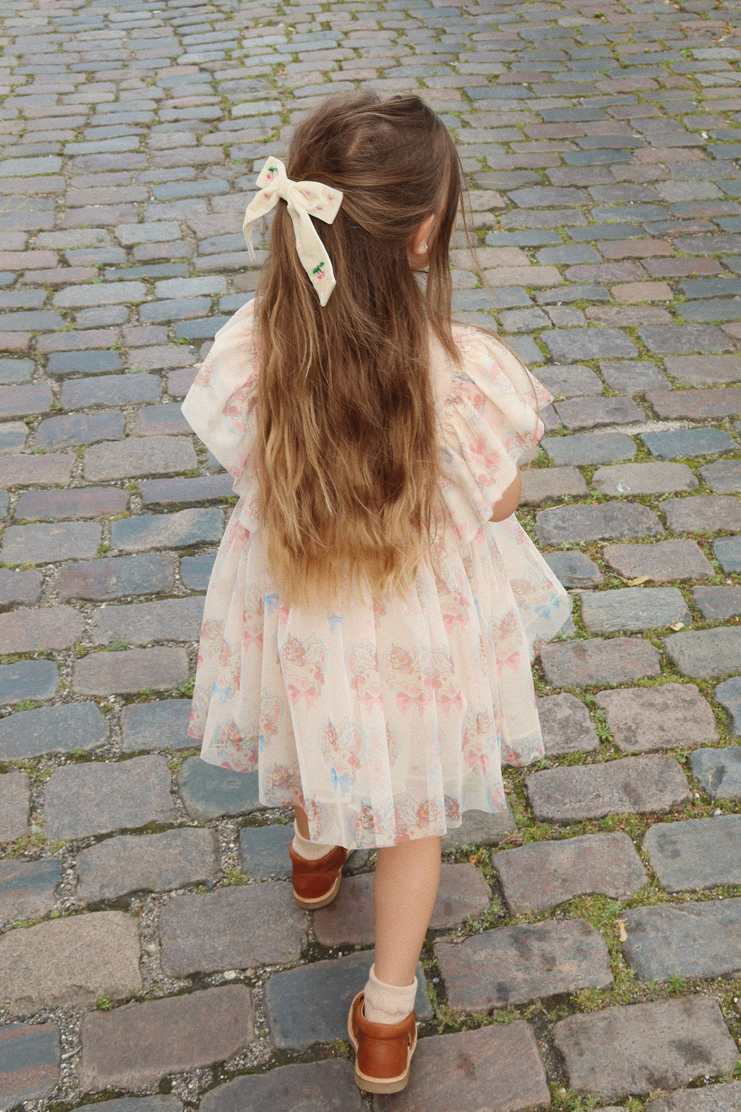 Konges Sløjd Velvet Bow Pearl Hairclip - Pearled Ivory