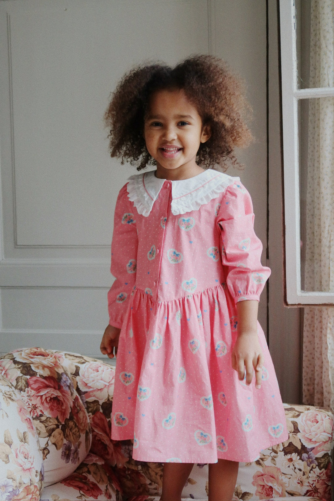 Konges Sløjd Coeur Collar Dress GOTS - Cher Coeur Rose