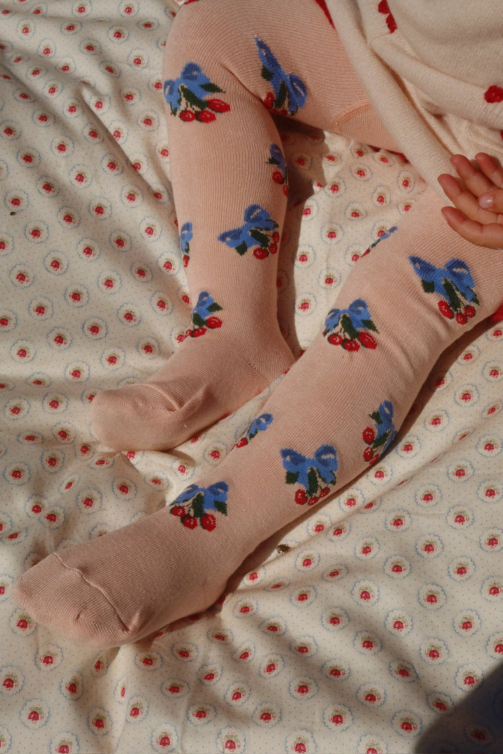 Konges Sløjd 2 Pack Tights - Flower & Cherry Jacquard