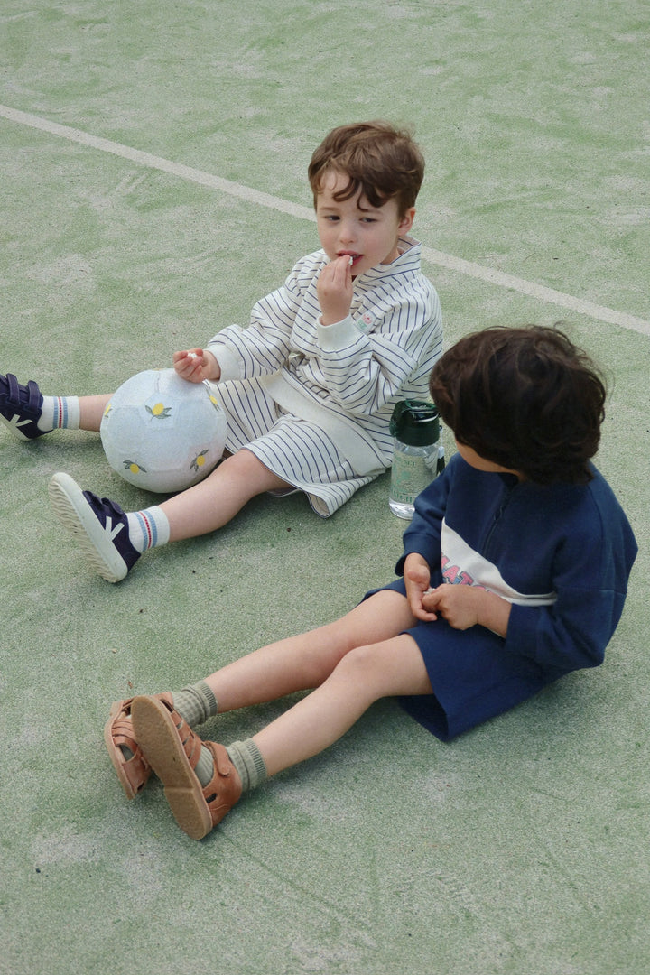 Konges Sløjd Lou Stripe Half Zip Sweatshirt - Flintstone Stripe