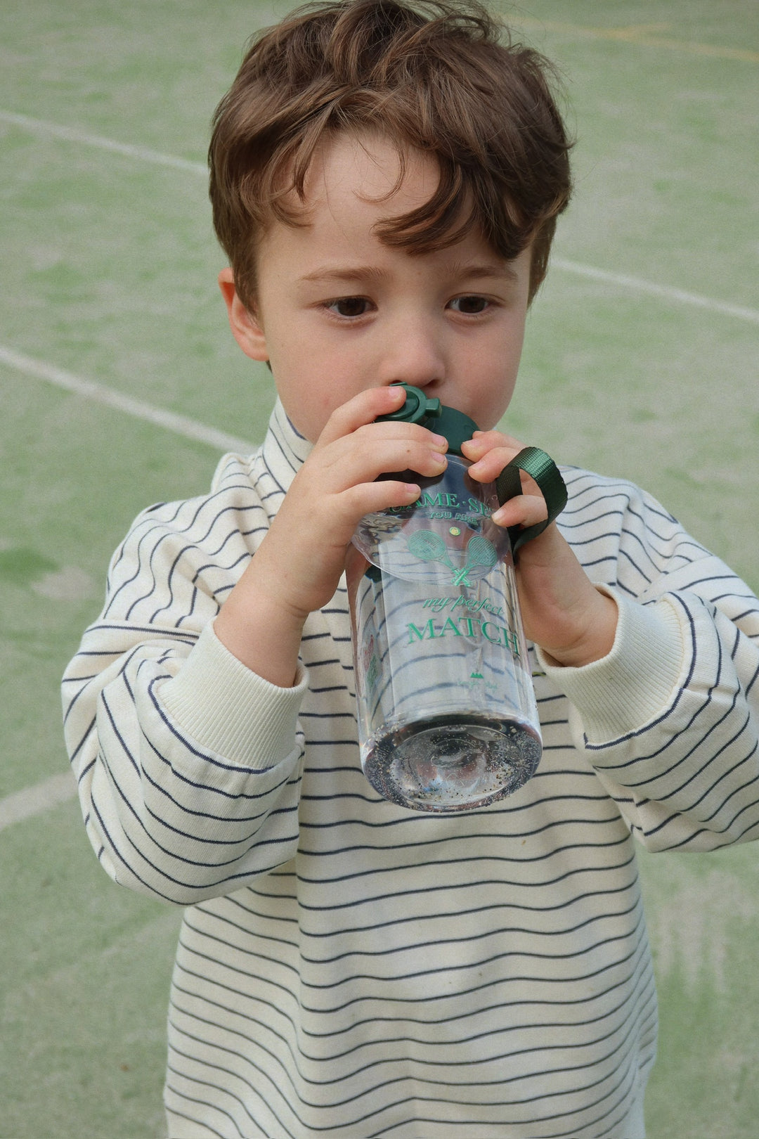 Konges Sløjd Lou Stripe Half Zip Sweatshirt - Flintstone Stripe