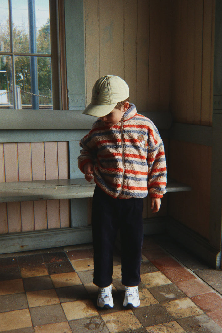 Konges Sløjd Jody Embroidery Teddy Jacket - Tangerine Stripe