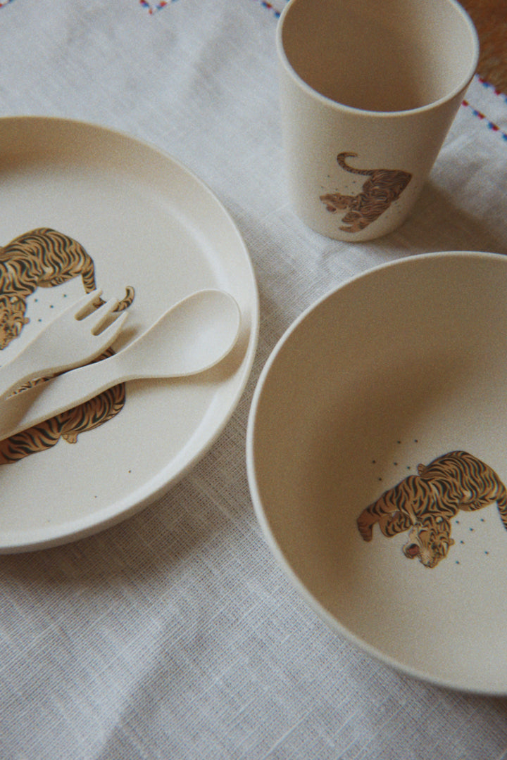 Konges Sløjd Dinner Set - Tiger Ruggito