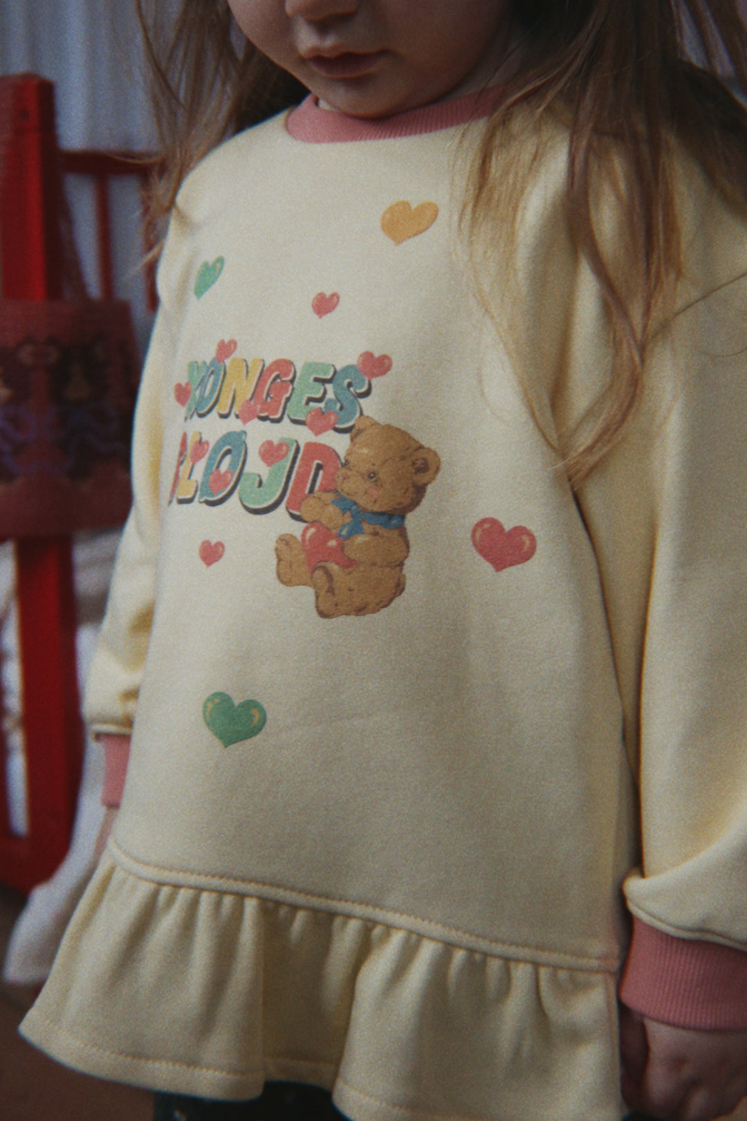 Konges Sløjd Spotty Frill Sweatshirt - Banana Crepe