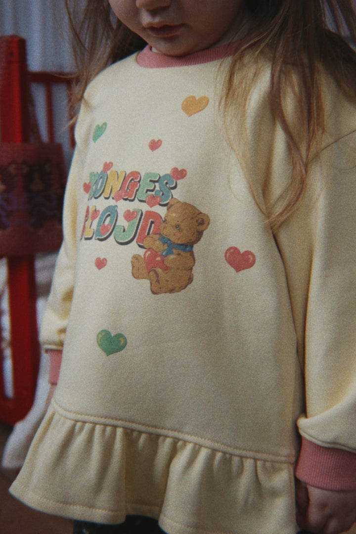 Konges Sløjd Spotty Frill Sweatshirt - Banana Crepe