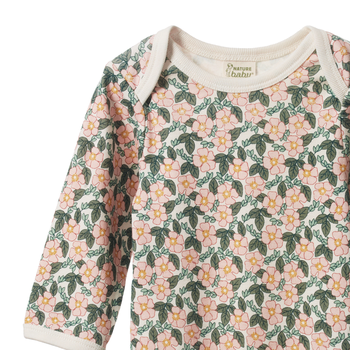 Nature Baby Long Sleeve Bodysuit - Garland Print