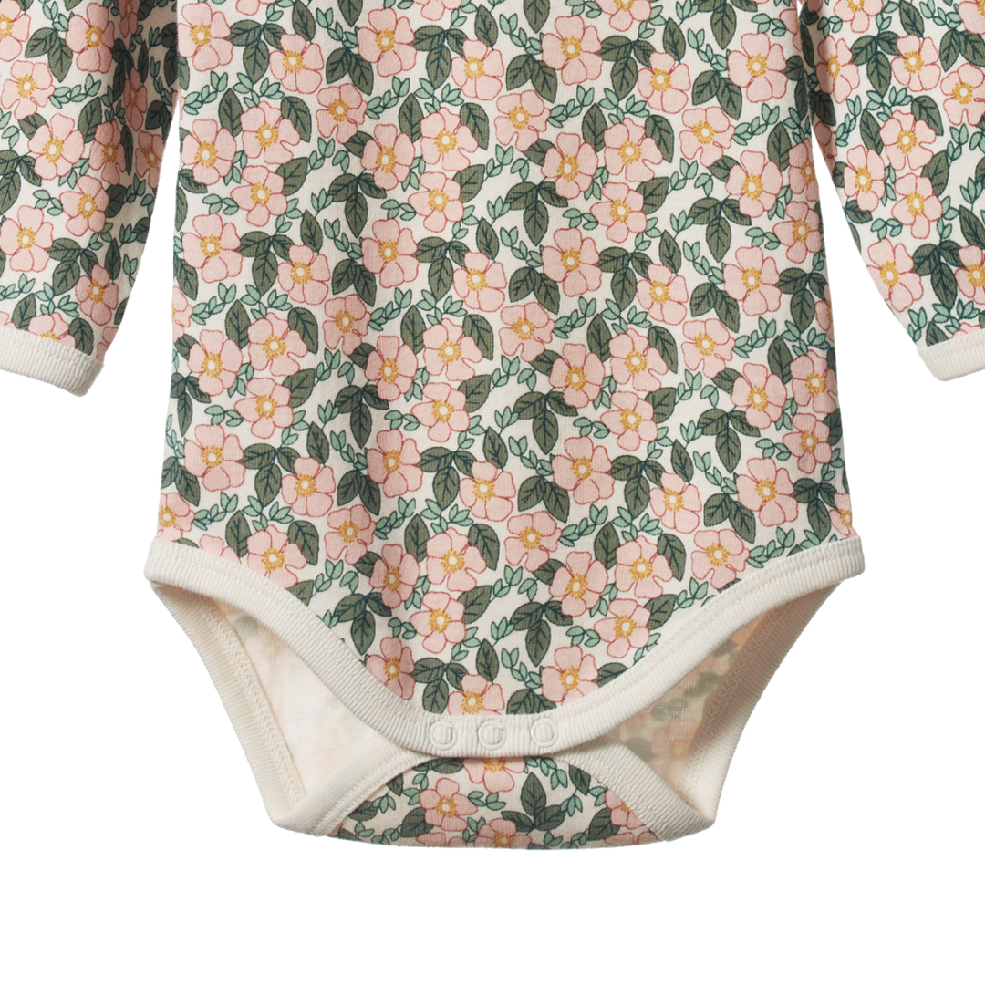 Nature Baby Long Sleeve Bodysuit - Garland Print