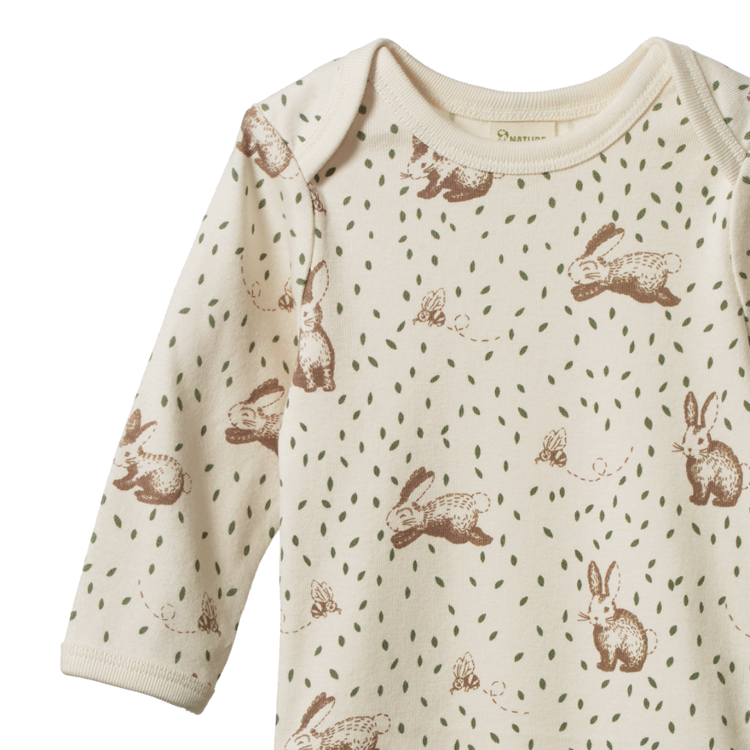 Nature Baby Long Sleeve Bodysuit - Rabbitty Print