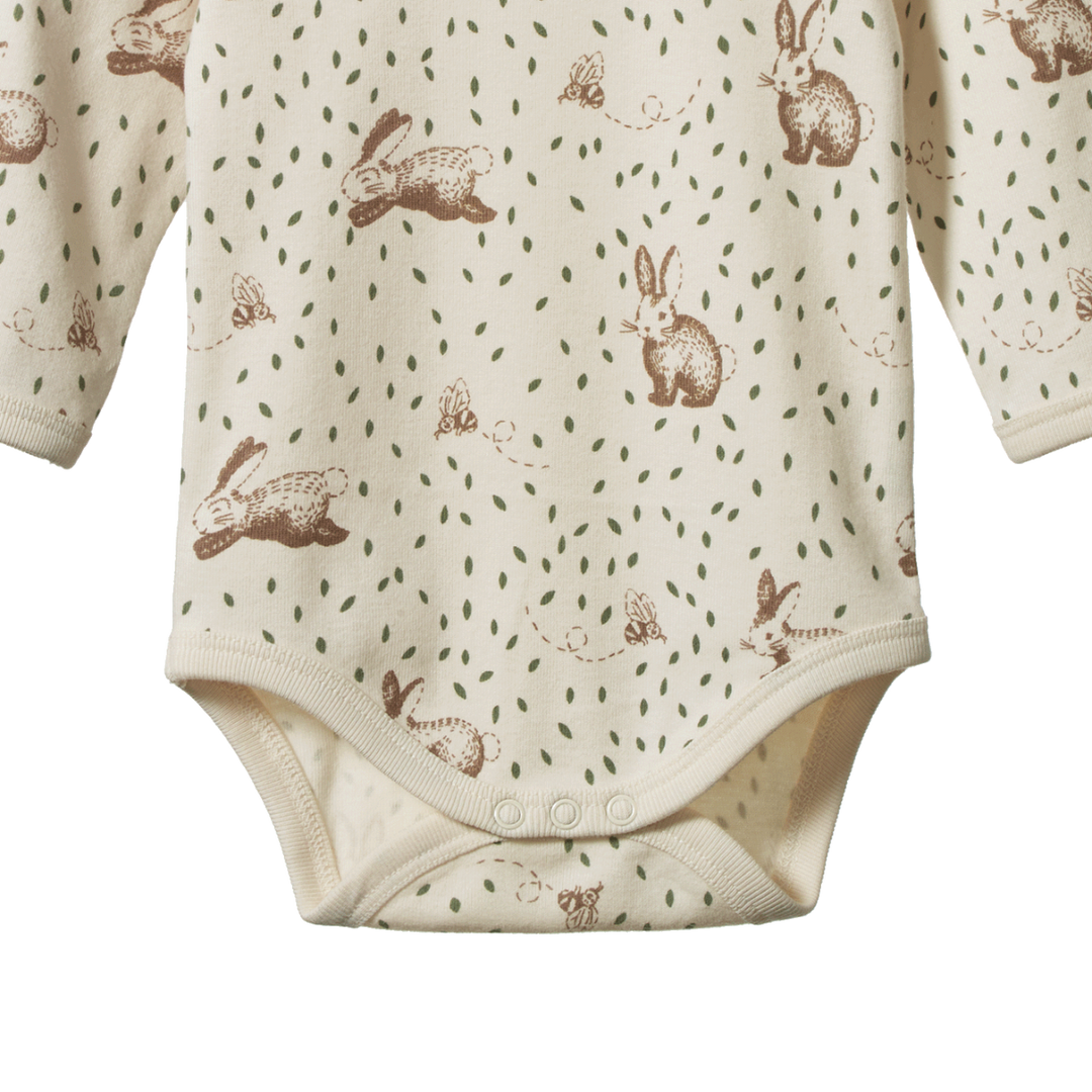 Nature Baby Long Sleeve Bodysuit - Rabbitty Print