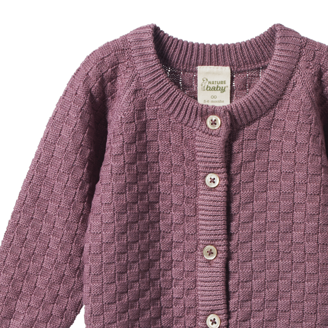 Nature Baby Piper Cardigan - Twilight Basket Knit