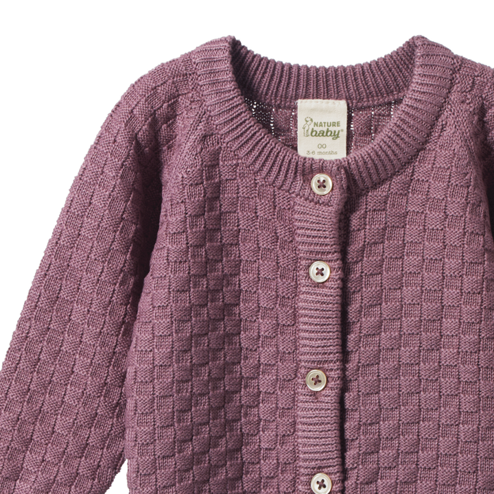 Nature Baby Piper Cardigan - Twilight Basket Knit