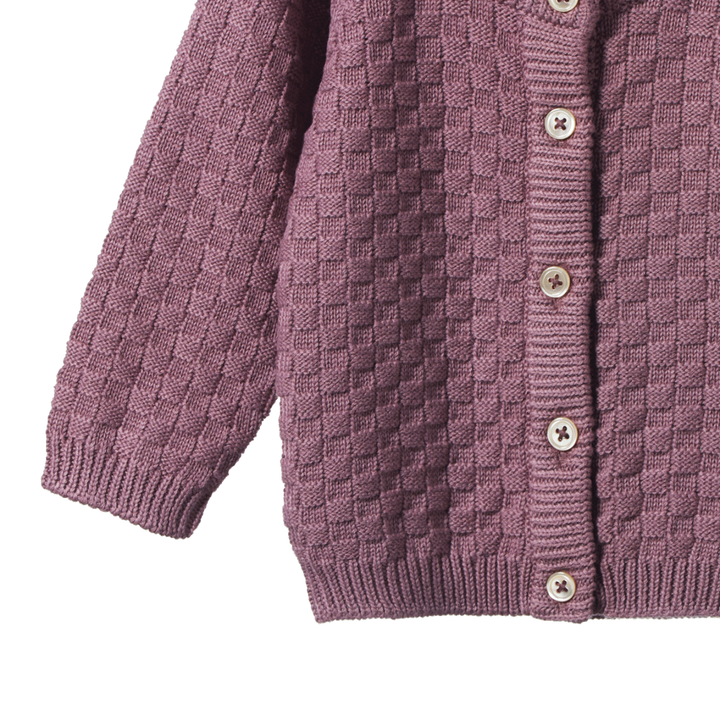 Nature Baby Piper Cardigan - Twilight Basket Knit