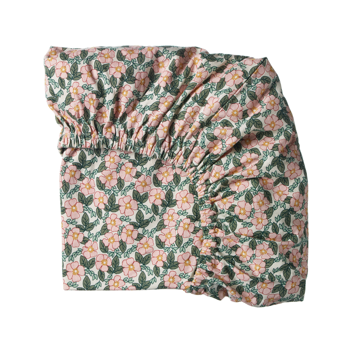 Nature Baby Fitted Cot Sheet - Garland Print