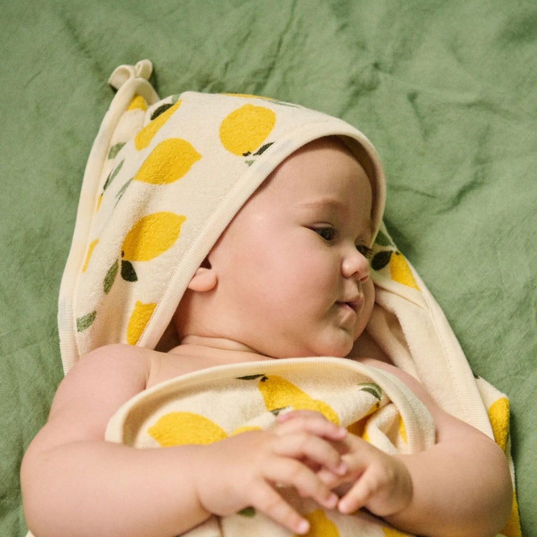 Nature Baby Hooded Towel - Lemon Print