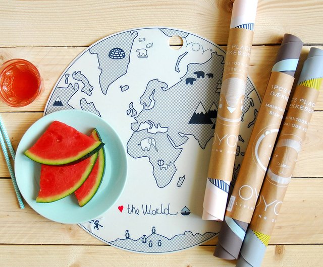 OYOY Mini Placemat World - Off White