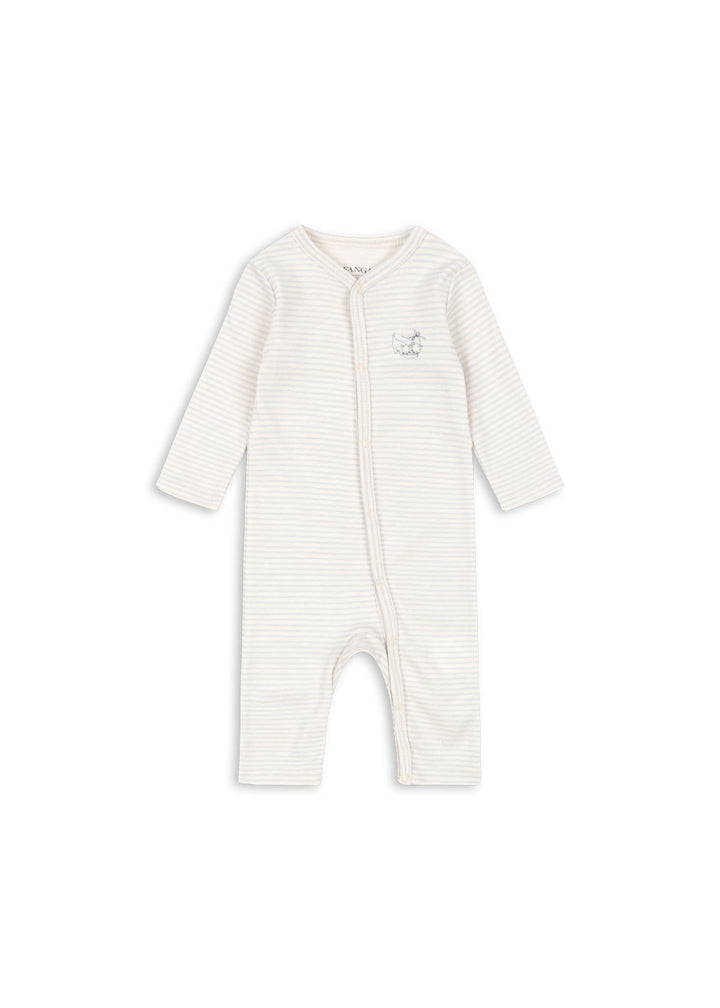 Konges Sløjd Fanga Fontana Fio Onesie - Tea Stripe Grey Dawn