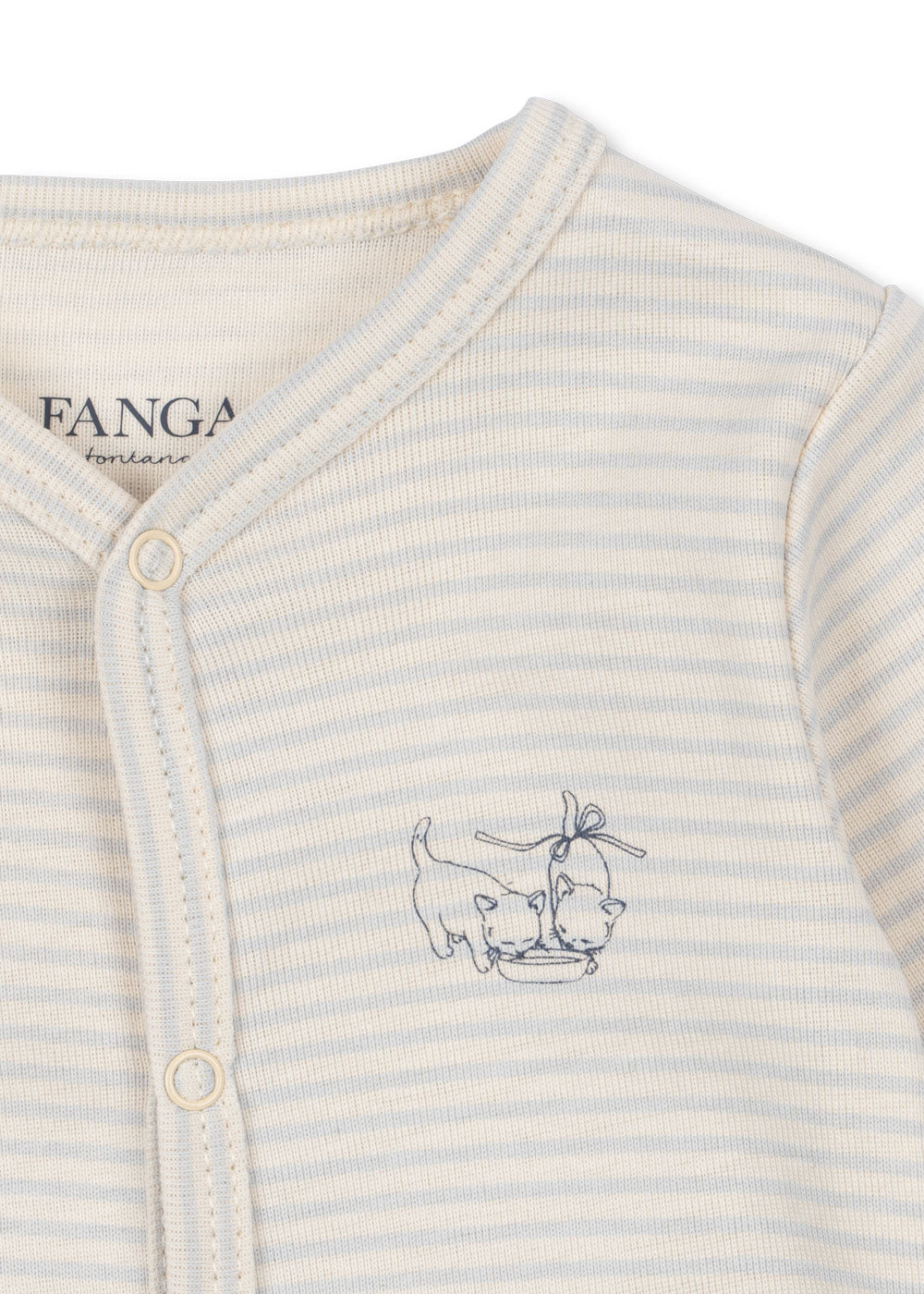 Konges Sløjd Fanga Fontana Fio Onesie - Tea Stripe Grey Dawn