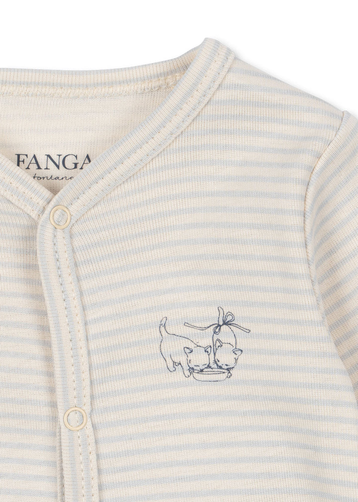 Konges Sløjd Fanga Fontana Fio Onesie - Tea Stripe Grey Dawn